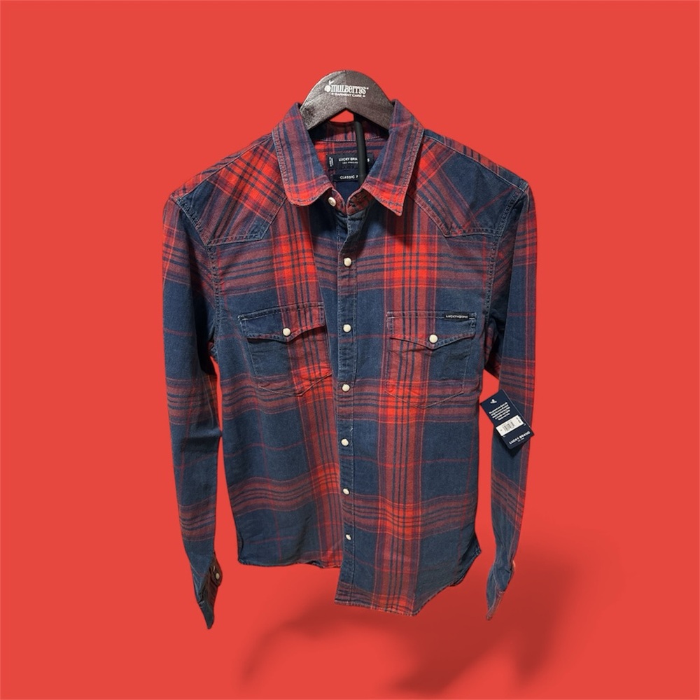 Lucky Brand Indigo Plaid Shirt